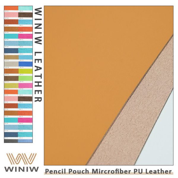 0.5mm Environmental Friendliness Stationery Pouch Faux Leather Fabric