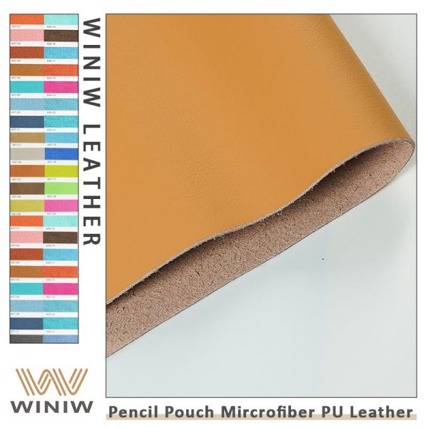 0.5mm Environmental Friendliness Stationery Pouch Faux Leather Fabric