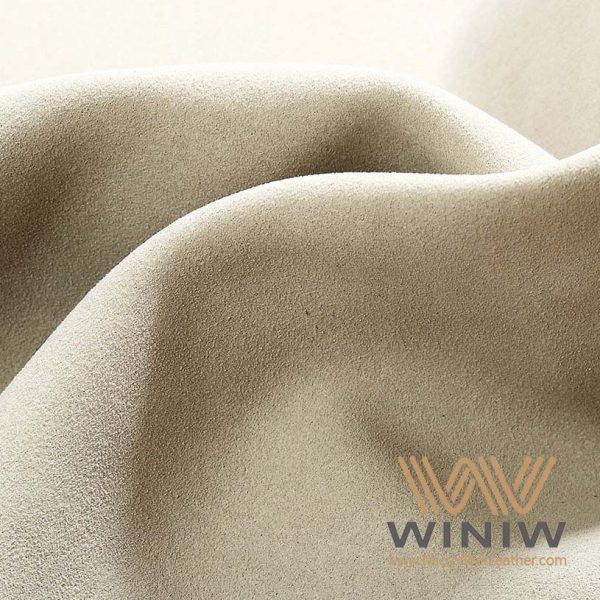 Beige Artificial Suede Leather Fabric Material
