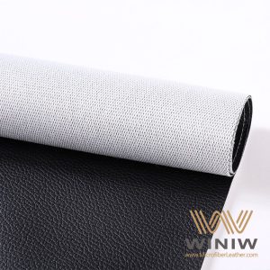 Black Automotive Upholstery Vinyl Leather Fabric