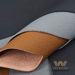 Black Leather Auto Seat Upholstery Material