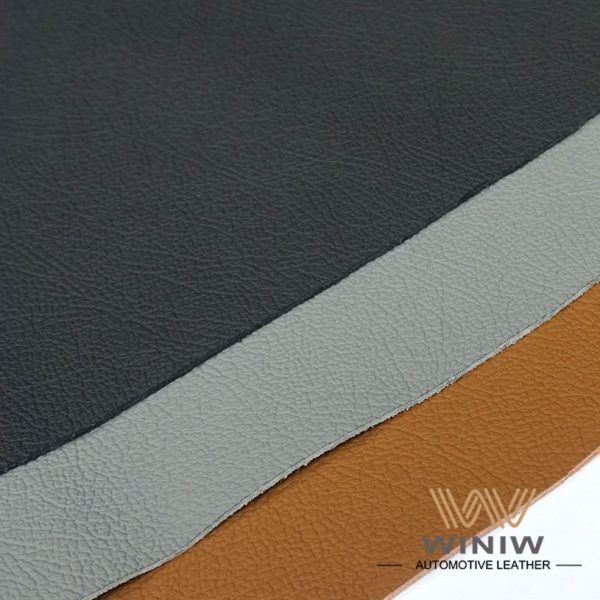 Black Leather Auto Seat Upholstery Material