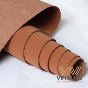 Dark Brown Waxed Faux Nubuck Lining Leather Fabric