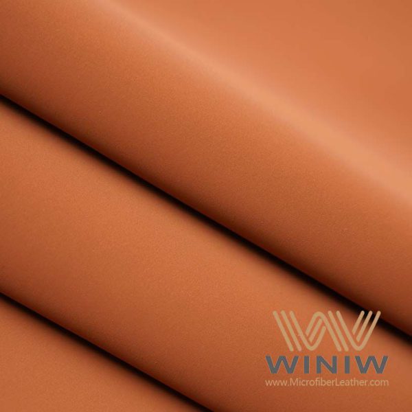 Dark Brown Waxed Faux Nubuck Lining Leather Fabric