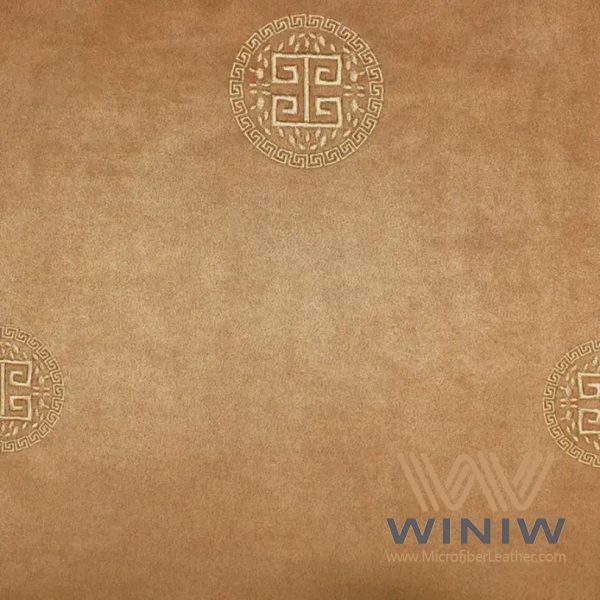 Embroidered Fake Suede Leather Fabric Material