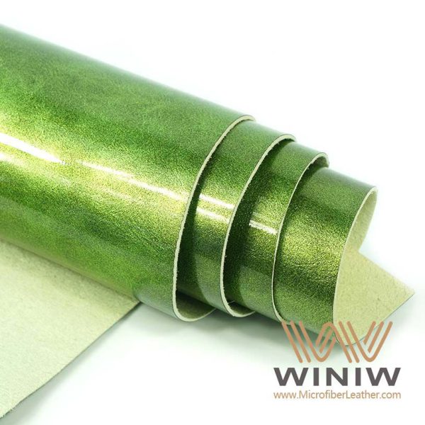 Green Patent Lamper Artificial Leather Material