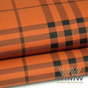 Plaid Leatherette Fabric Material For Upholstery
