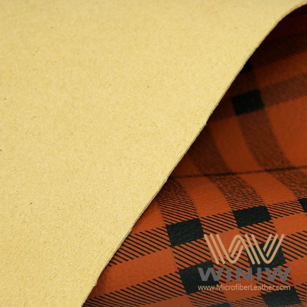 Plaid Leatherette Fabric Material For Upholstery