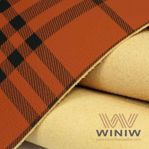 Plaid Leatherette Fabric Material For Upholstery