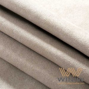 Premium Beige Nubuck Leather Automotive Micro Suede Fabric