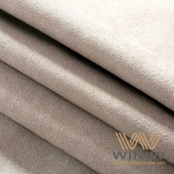 Premium Beige Nubuck Leather Automotive Micro Suede Fabric