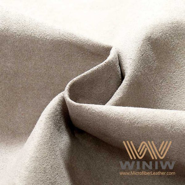 Premium Beige Nubuck Leather Automotive Micro Suede Fabric