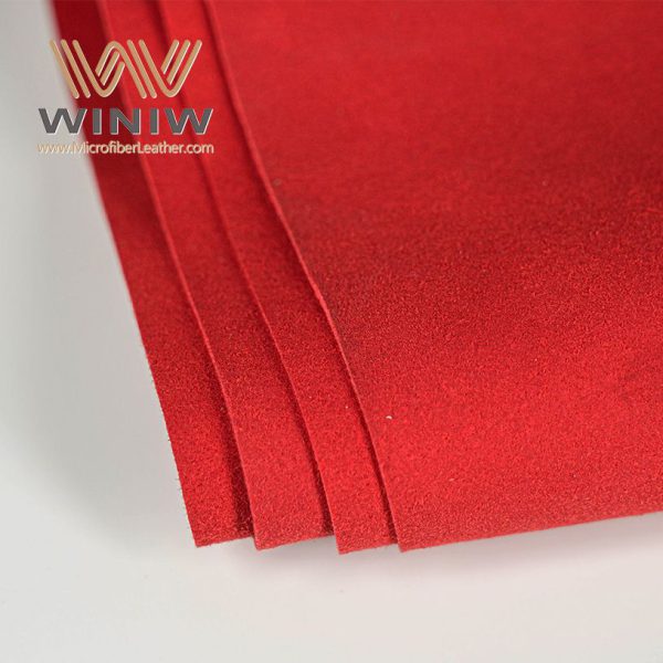 Red Micro Suede Synthetic Leather PU Materials For Shoes Upper